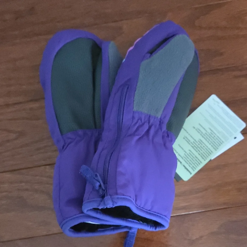 Girls Head Kids Ski Mittens in Purple and Light Pink Size XS NWT Dupont Sorona - Picture 2 of 2